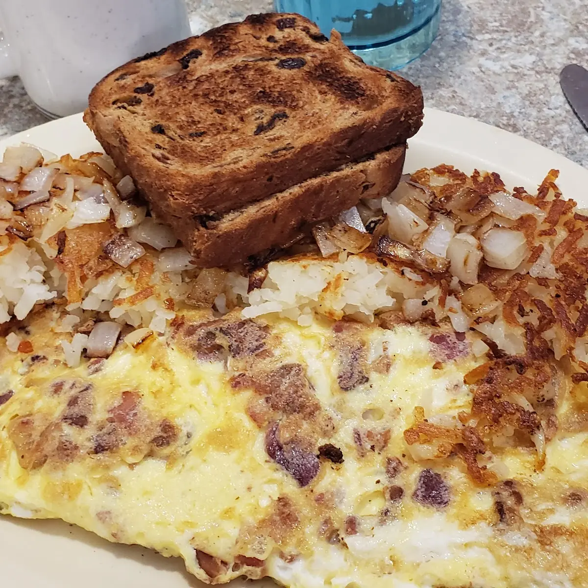 Two Eggs Hash Browns and Toast