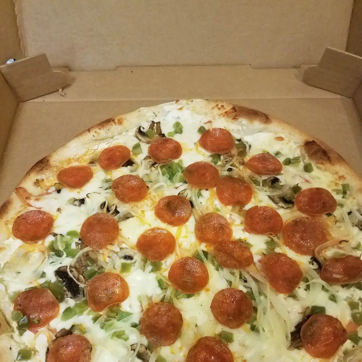 Large White Pizza with Extra Toppings