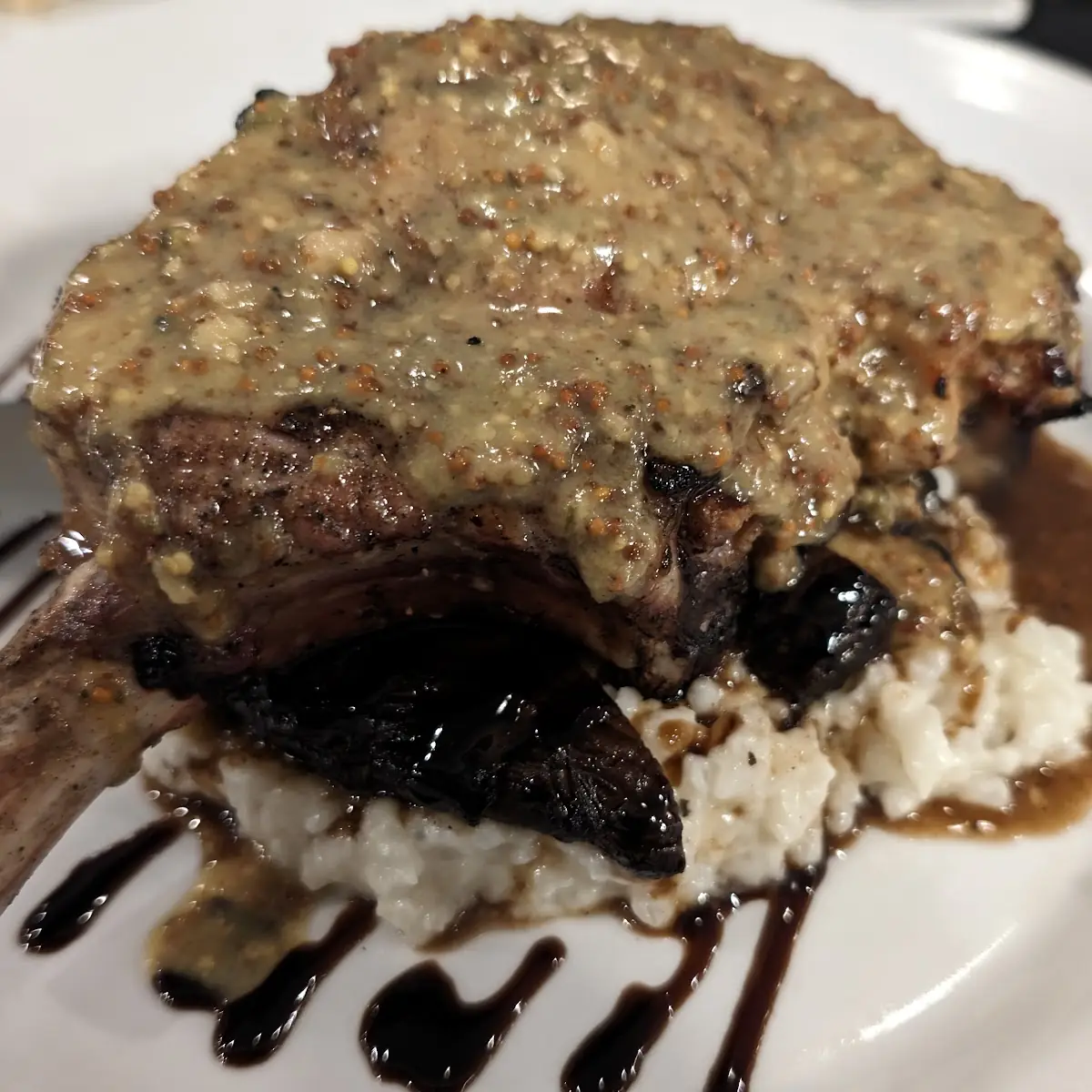 Pork Chop with Mushroom and Parmesan Risotto