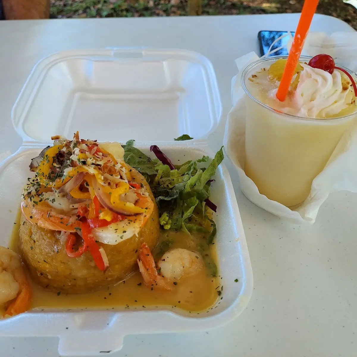 Stuffed Mofongo with Shrimp & Pina Colada