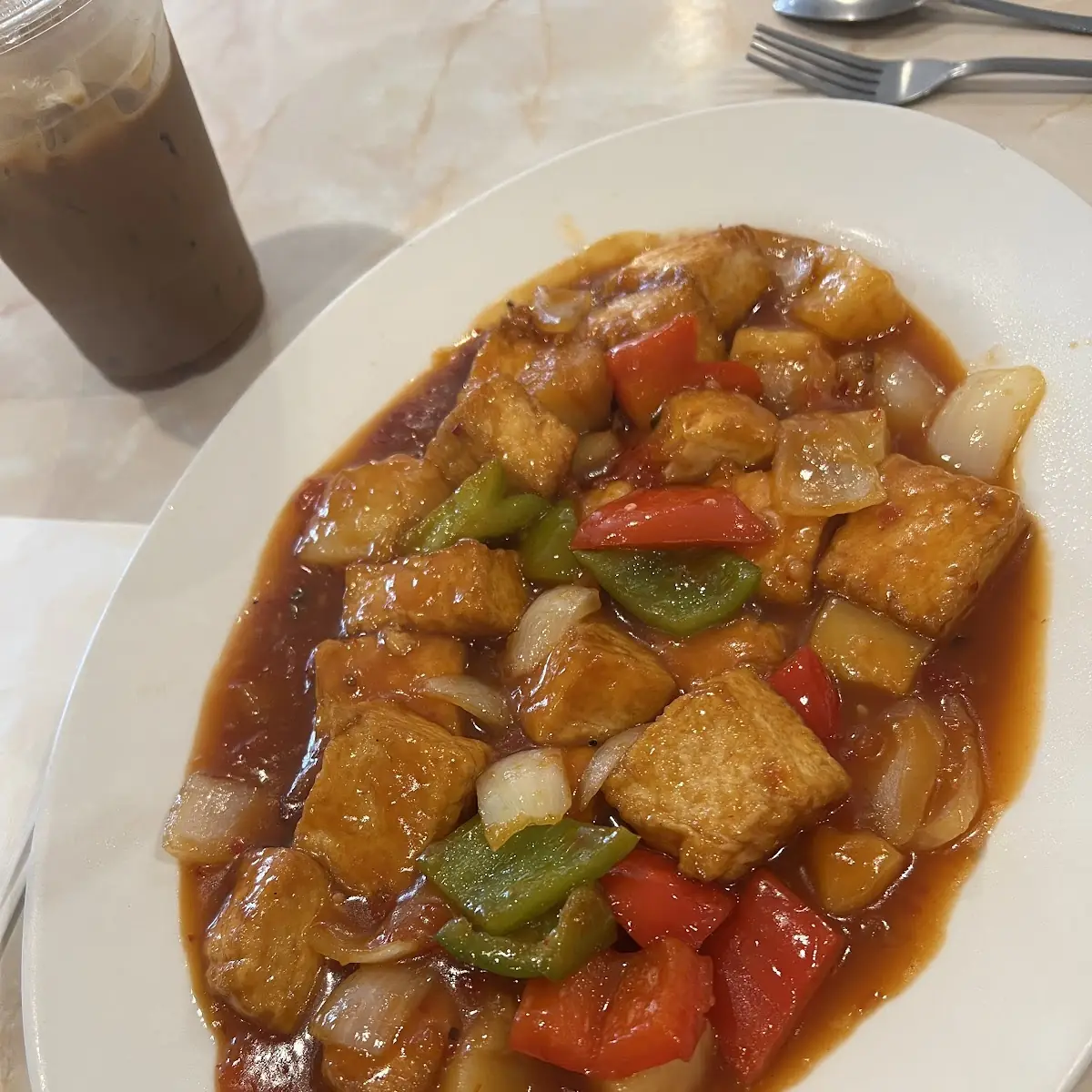 Tofu with Sweet & Sour Sauce