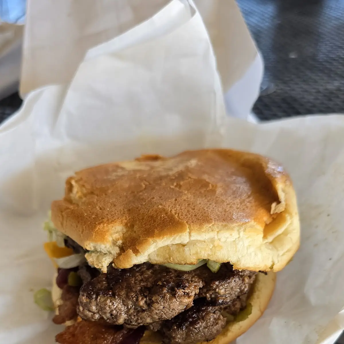 Tiger Burger with Green Chile