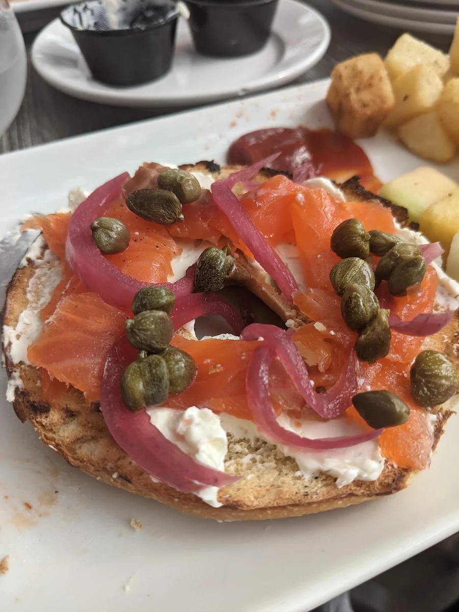 Bagel with Salmon and Cream Cheese, Lakeshore Ice cream cafe
