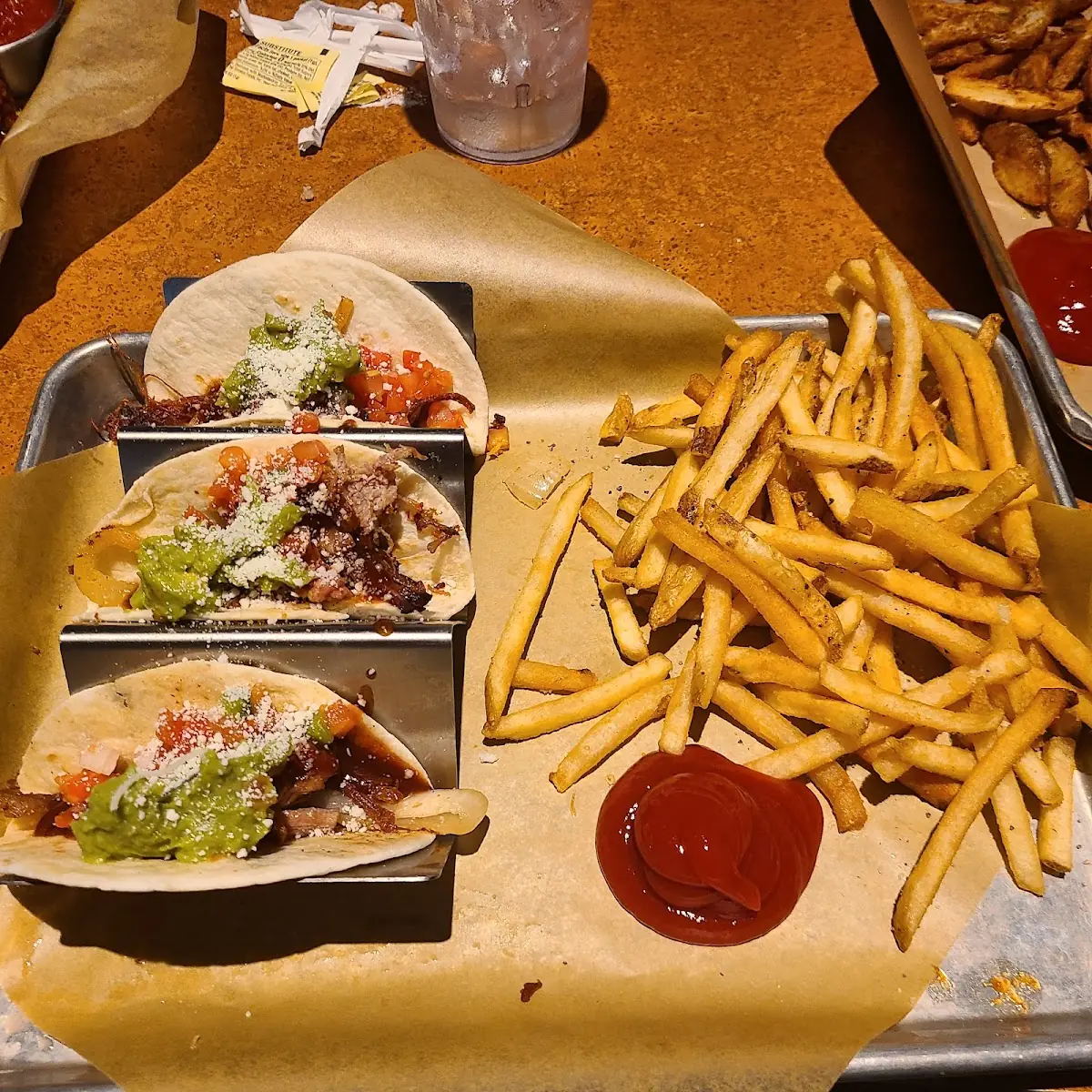 Pulled Pork Tacos and Fries