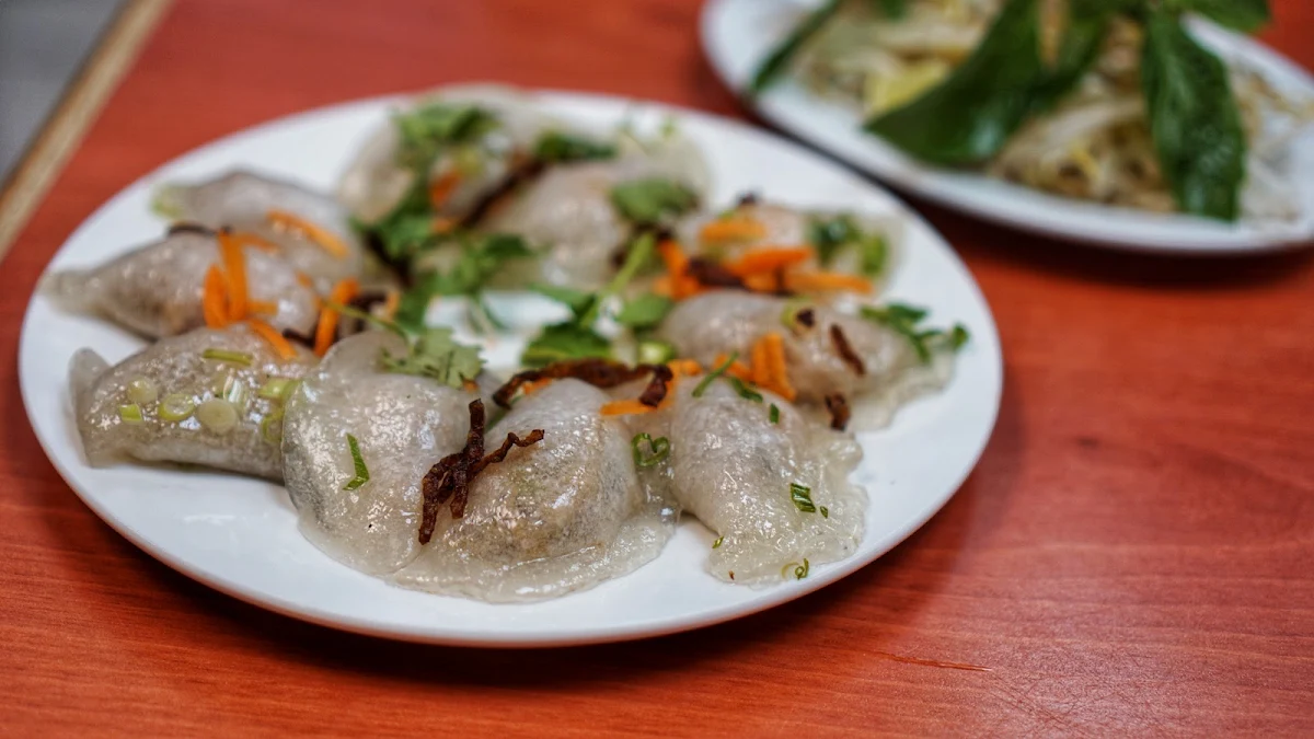 Pork and Shrimp Tapioca Dumpling Banh Bot Loc, Xu Hue Restaurant