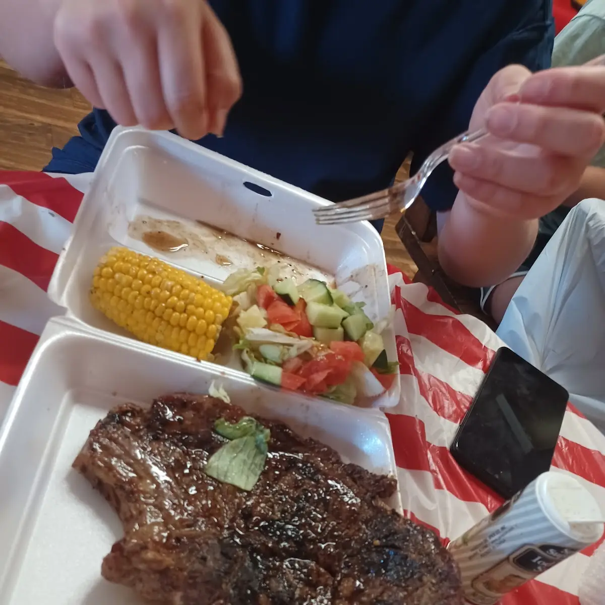 Steak Salad an Corn