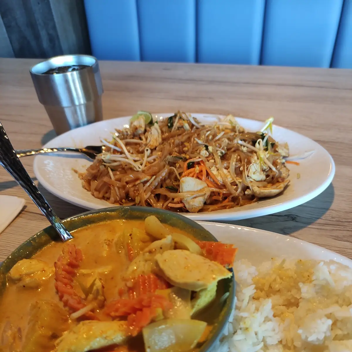 Yellow with Chicken and Chicken Pad Thai