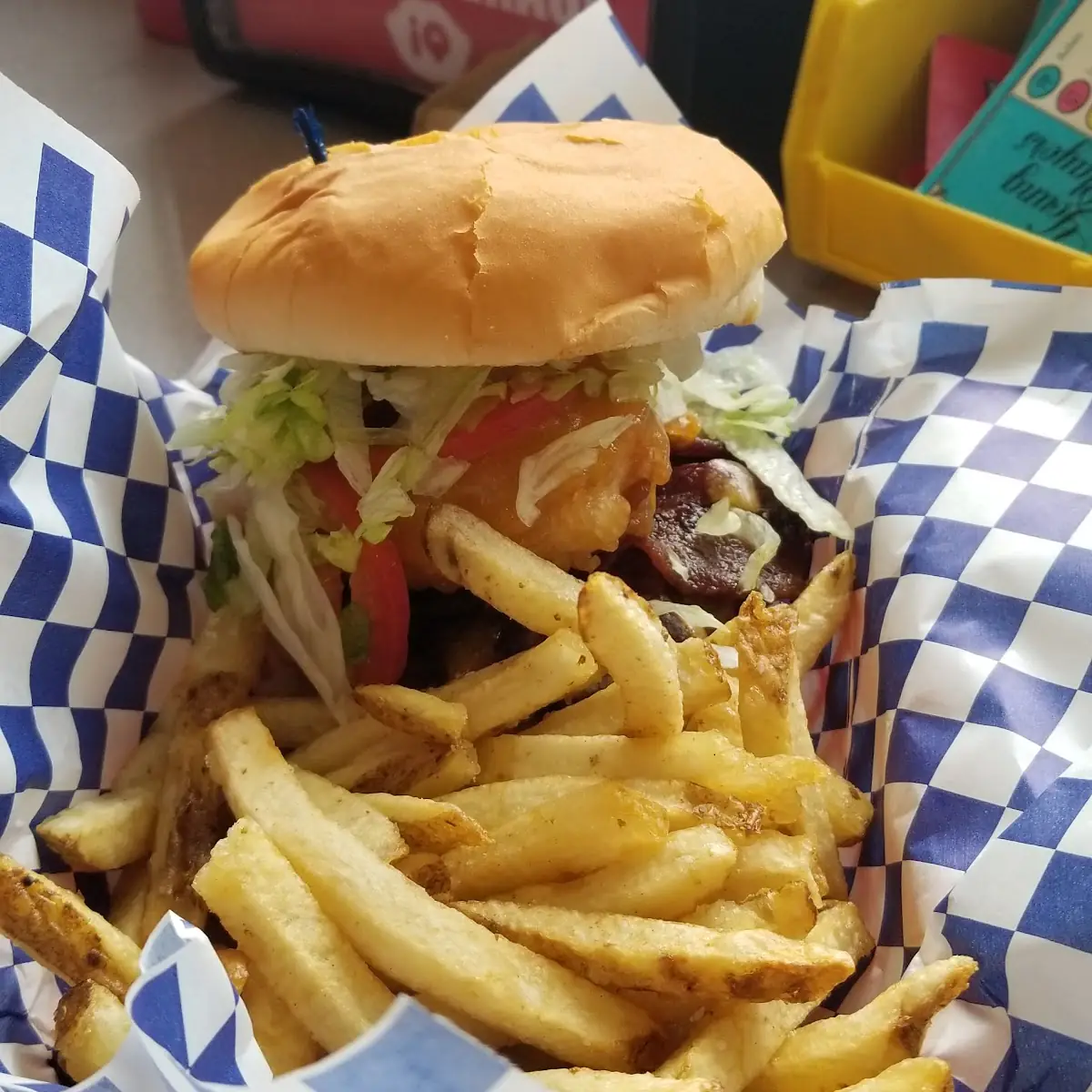 Cowboy Burger and Fries