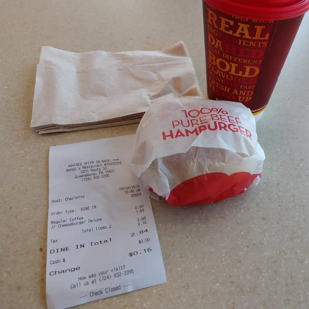 Burger and Coffee