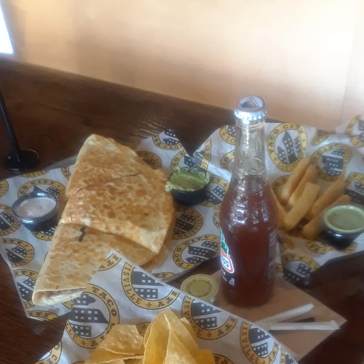 Blanco Queso Dip Cassava Fries and Steak Quesadilla