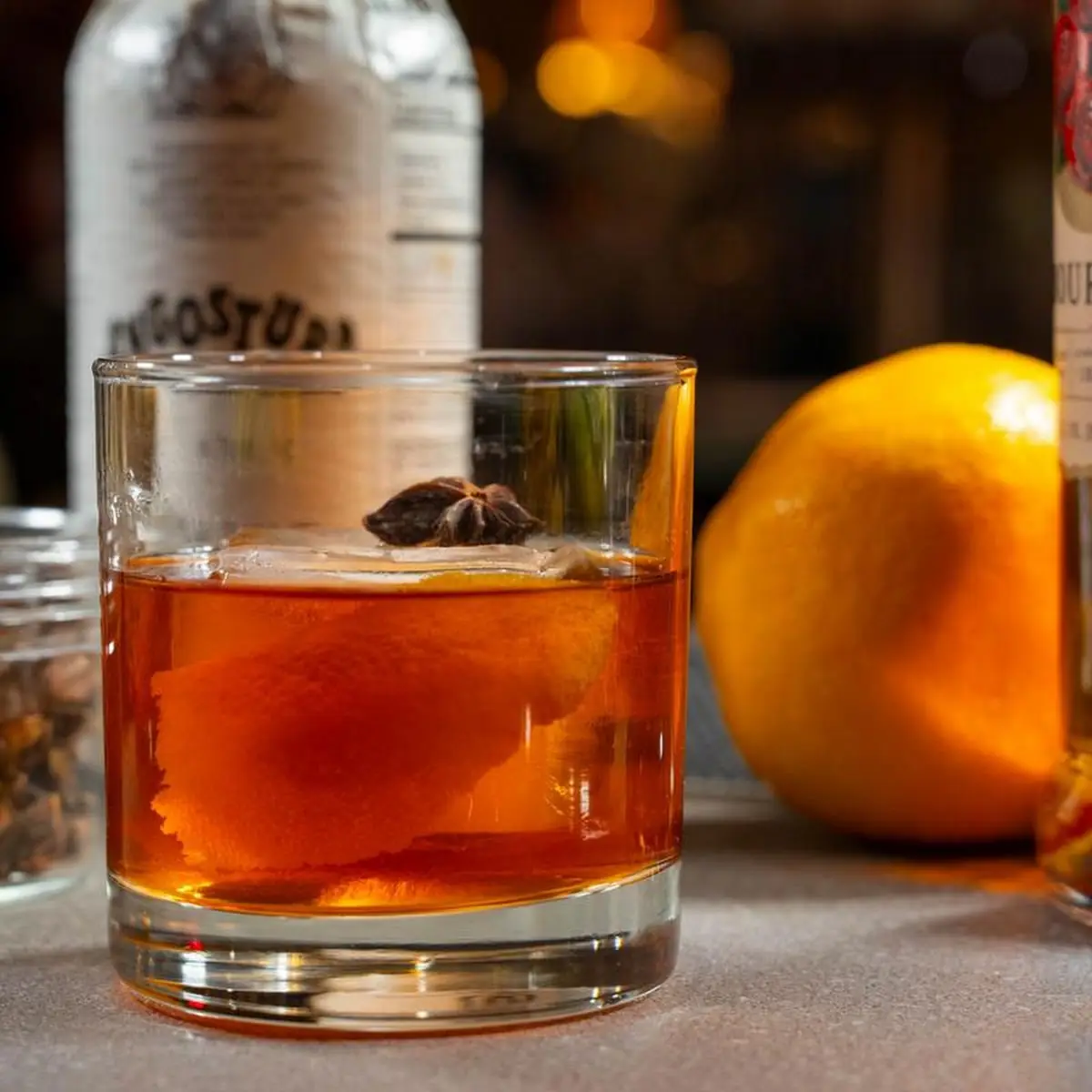 Pandan Rum Old Fashioned