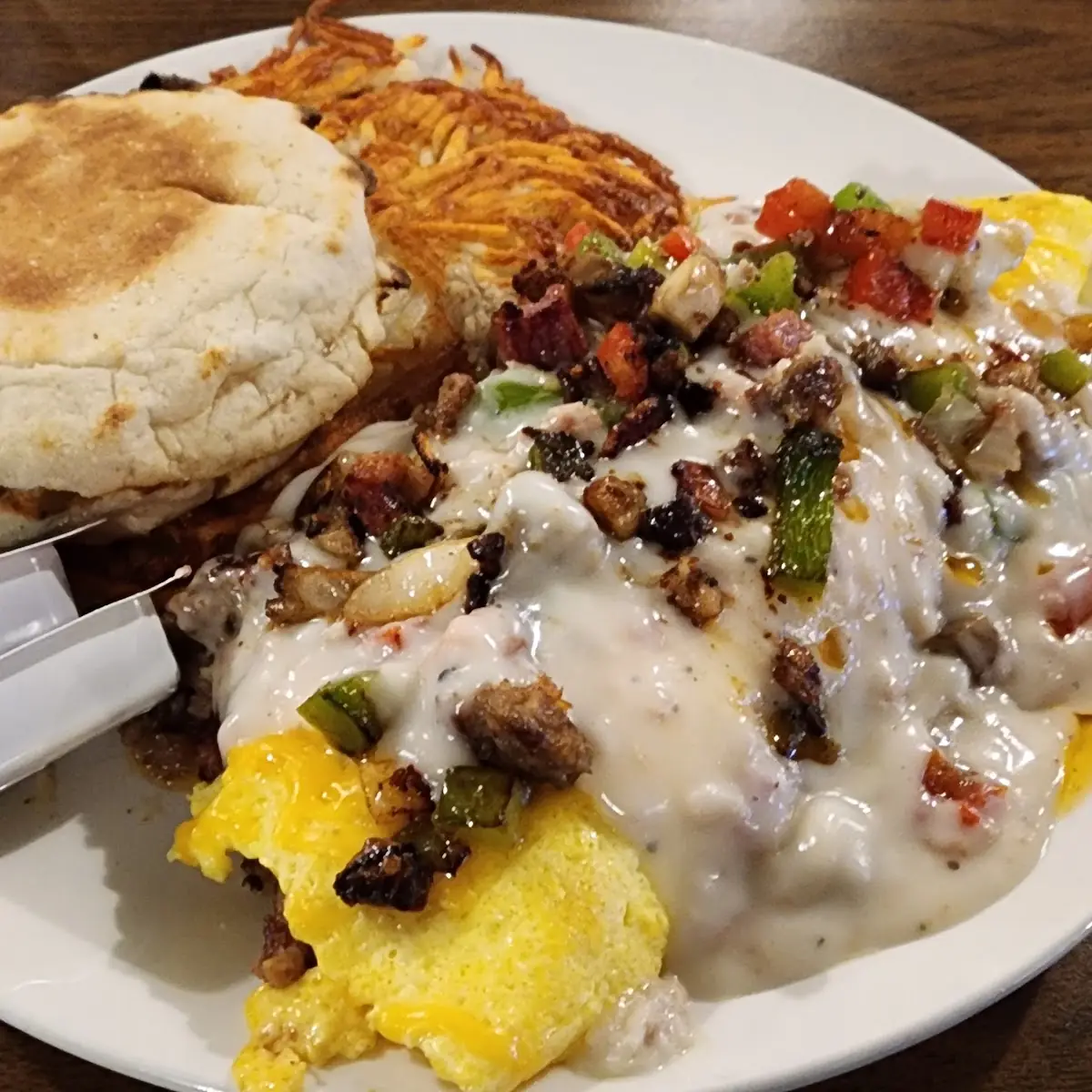 Everything Omelete with Gravy on Top