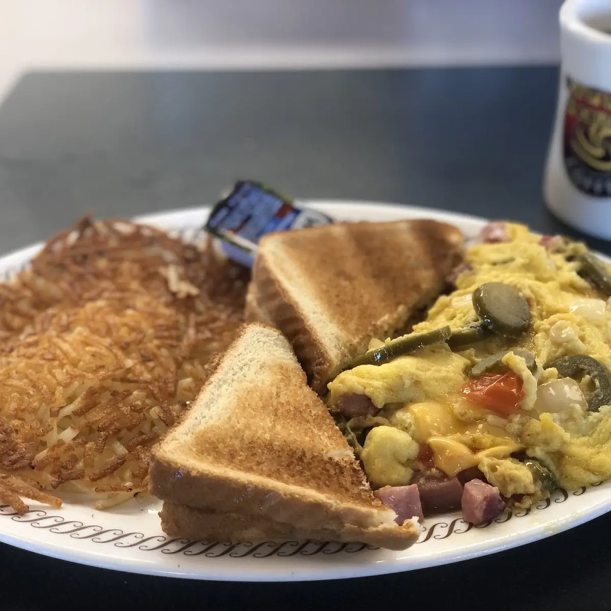 Fiesta Omelette & Hash Browns