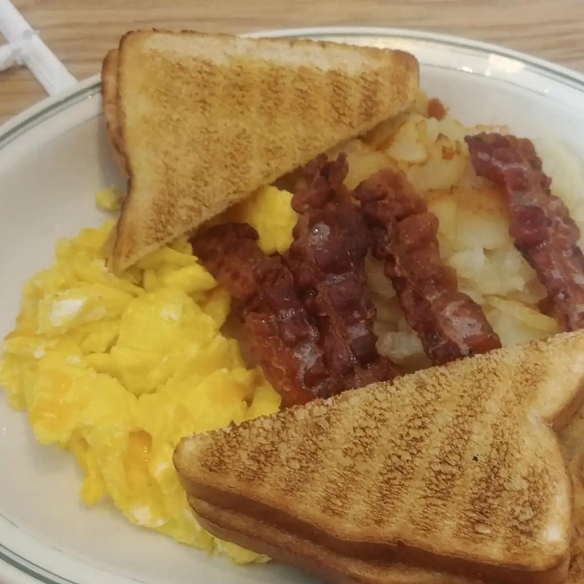 Eggs Bacon Sausage Toast Combo