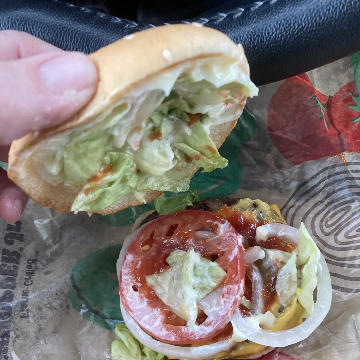 Inside Cheese Burger