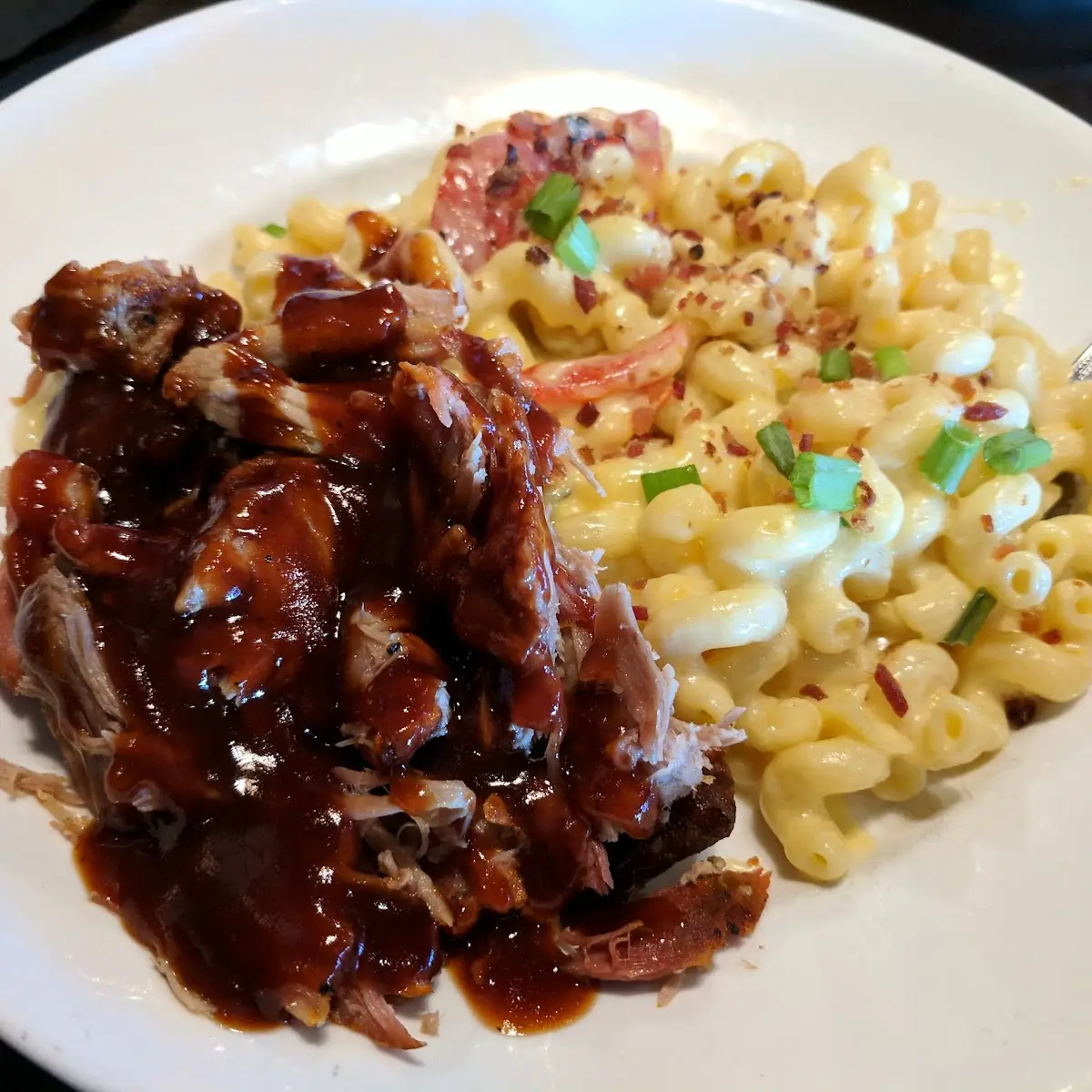 Mac and Cheese with BBQ Pork