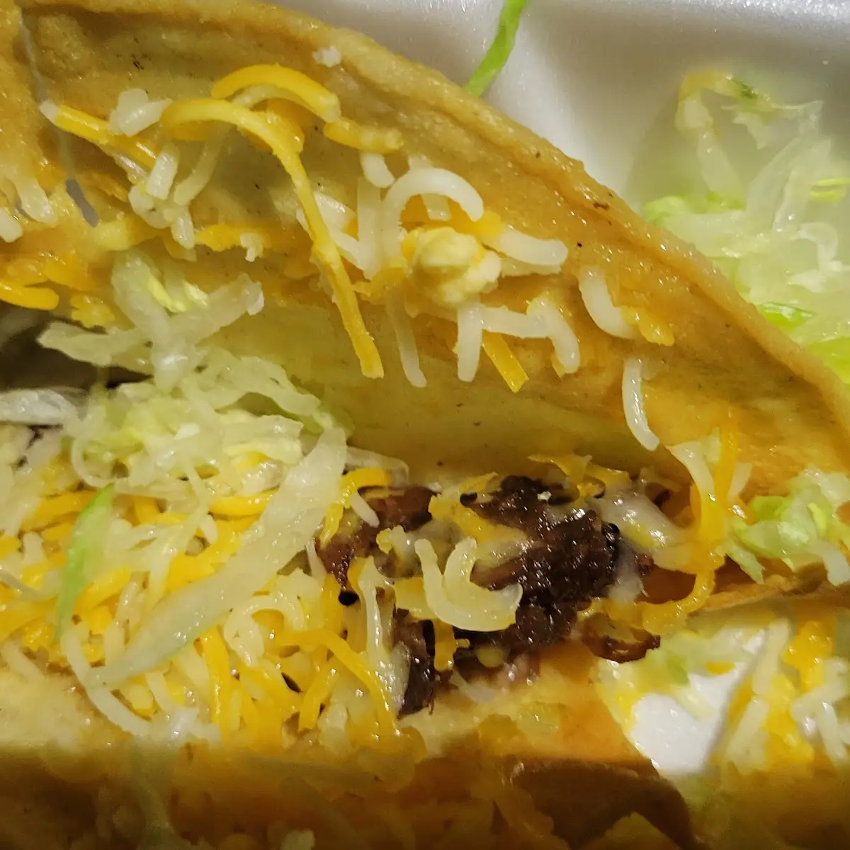 One Shredded Beef Taco and Chicken Enchilada