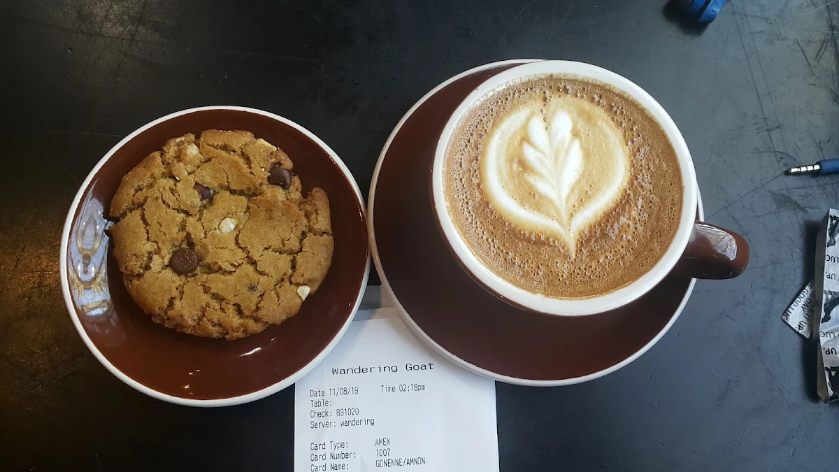 Espresso Macchiato and Chocolate Chip Cooky