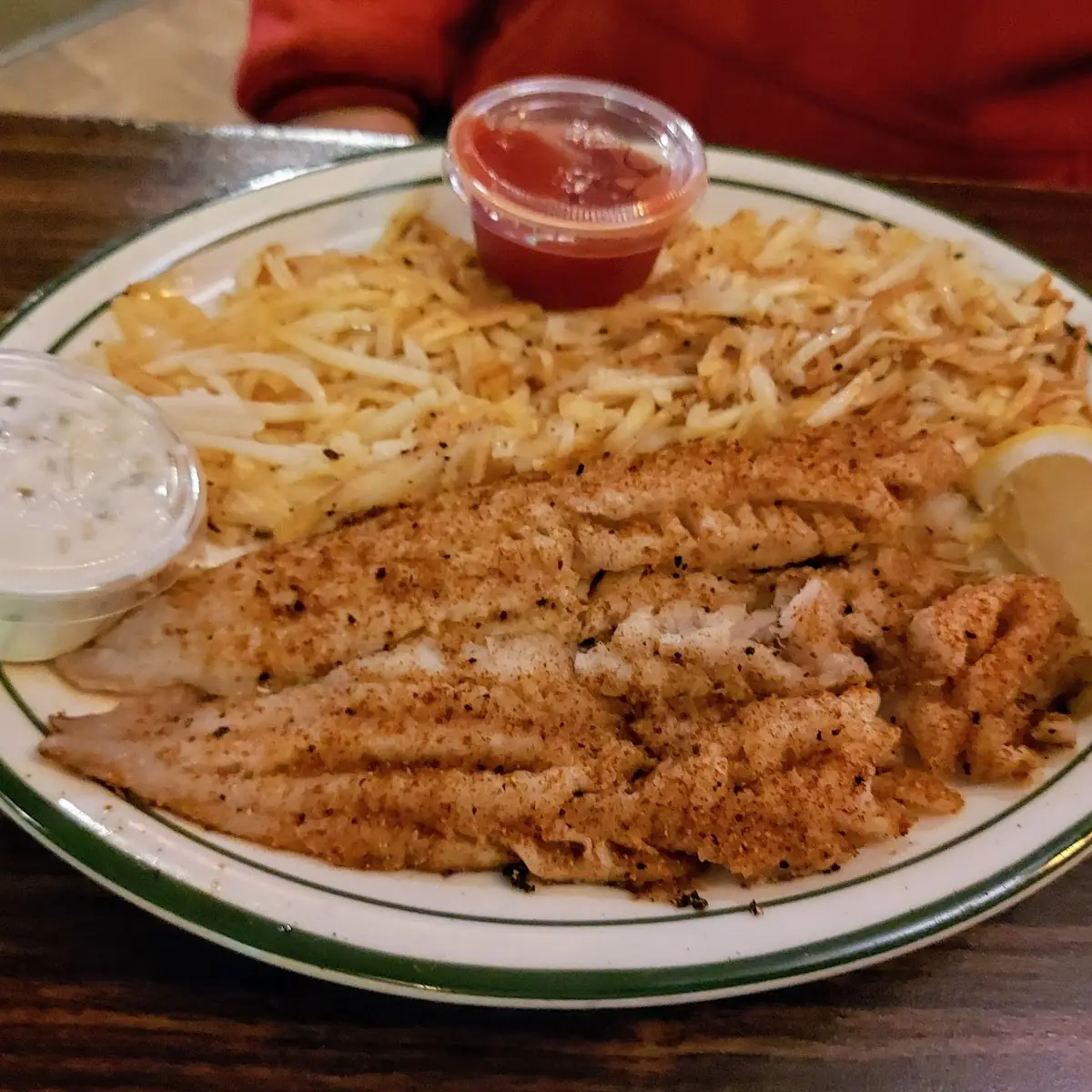 2 PC Walleye Dinner w Hash Browns