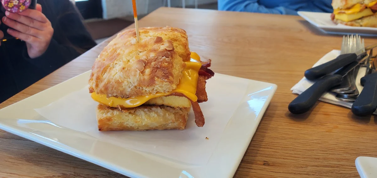 Fried Bologna & Cheese Biscuit