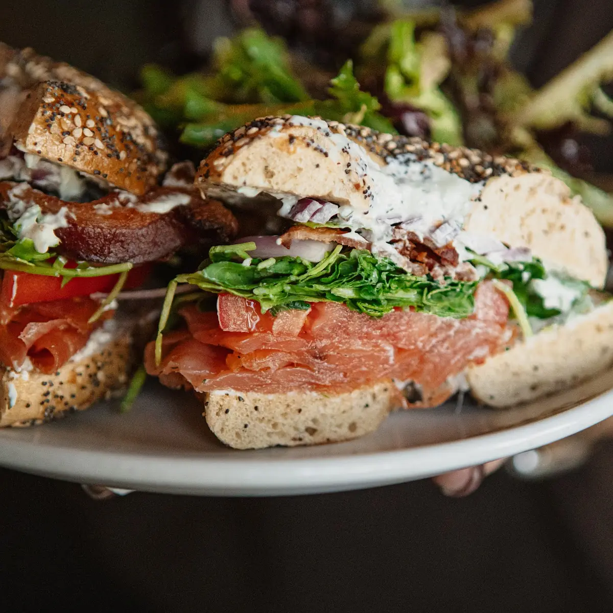 Cured and Smoked Salmon blt