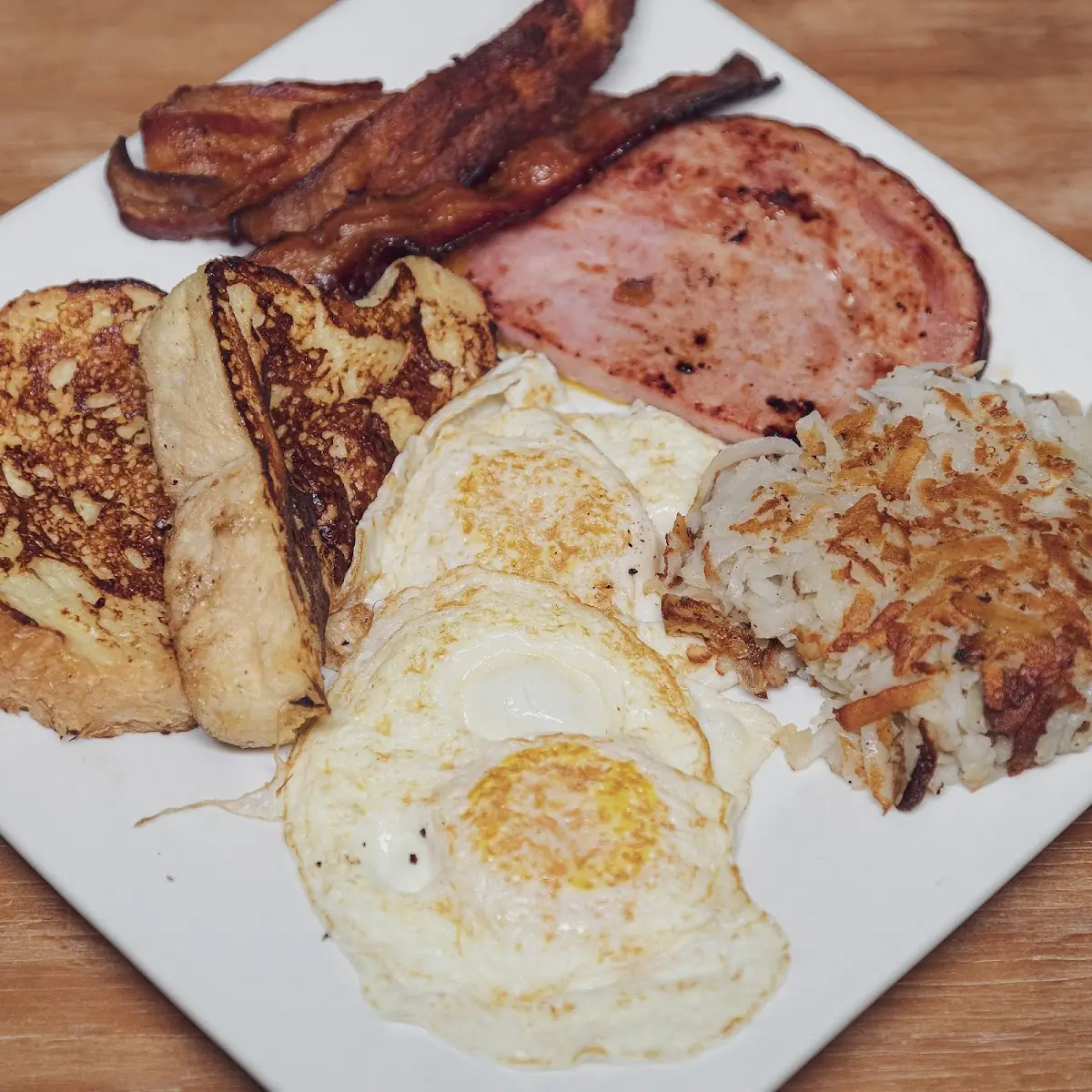 Two Eggs Hash Browns Toast