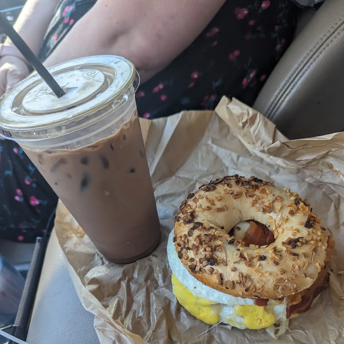Mocha Latte & the Dude Breakfast Sandwich