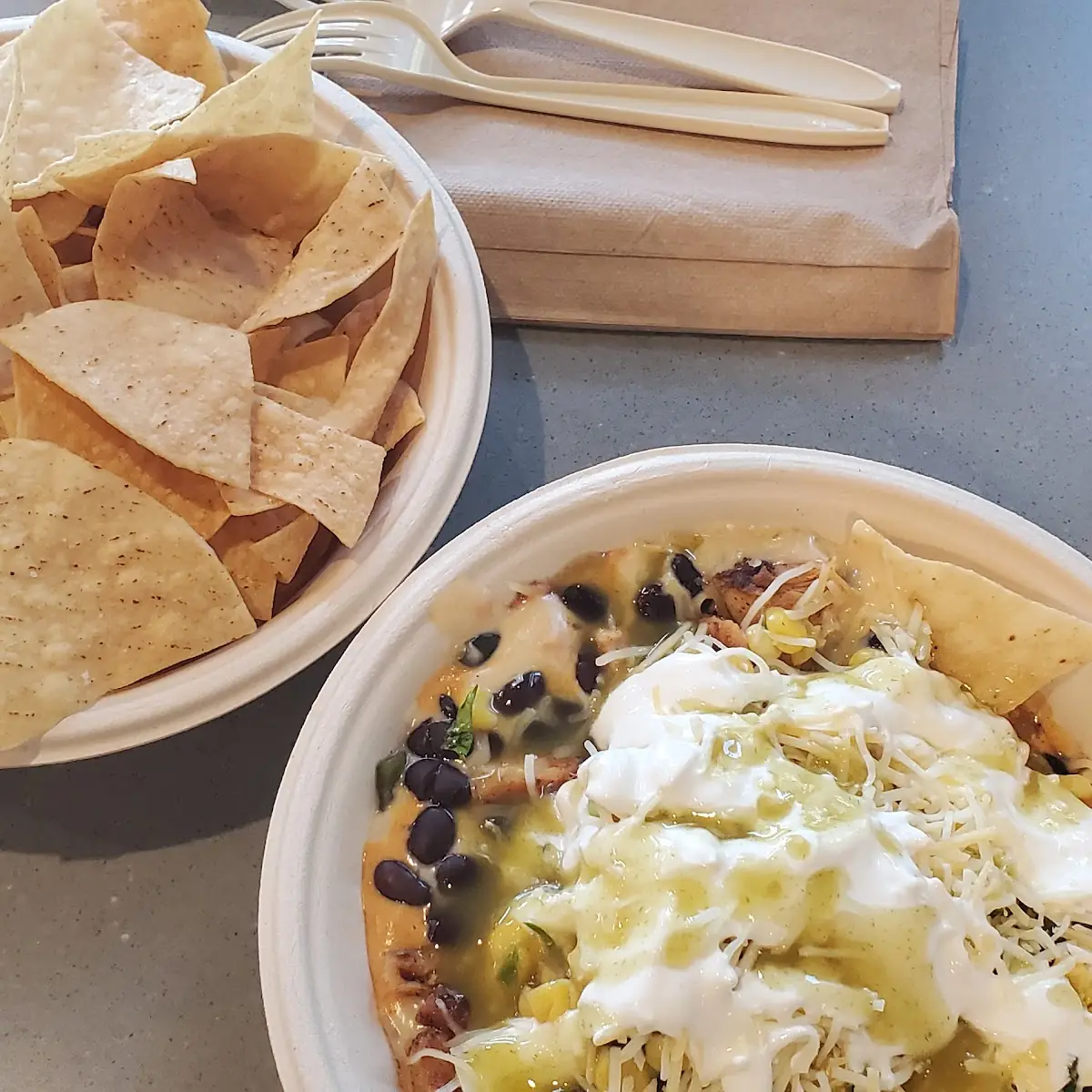 Chicken Nachos w Chips on the Side