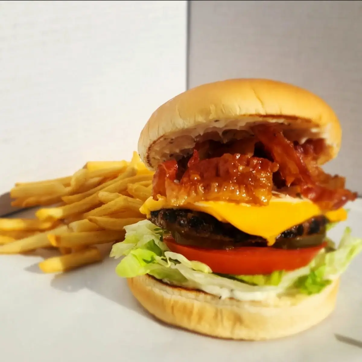 Bacon Cheeseburger and Fries