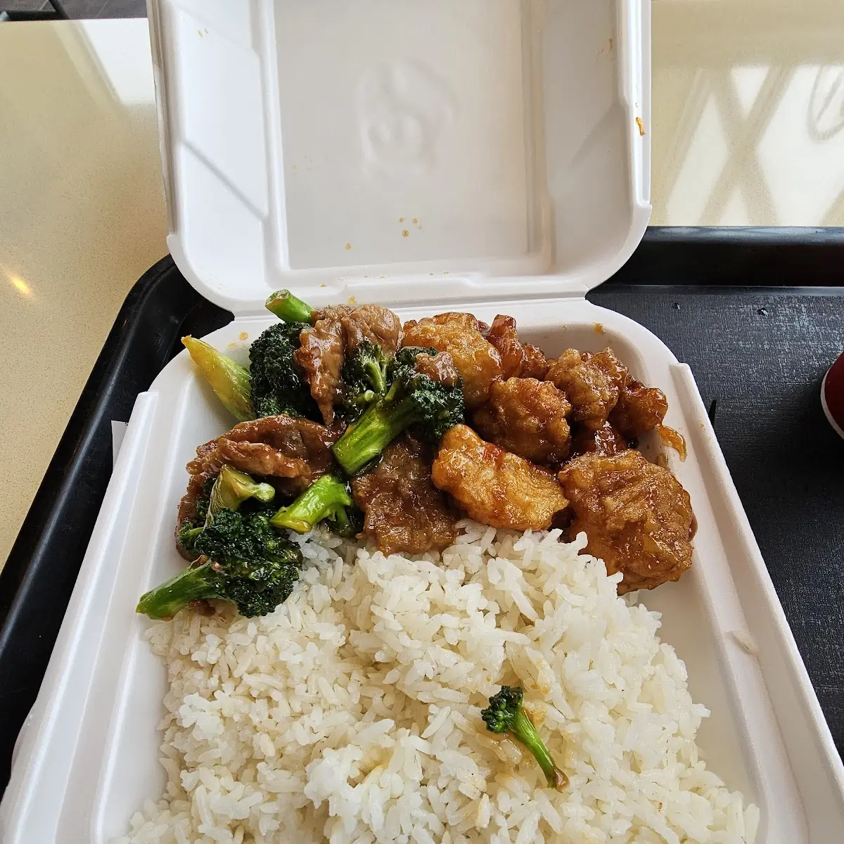 Orange Chicken & Broccoli Beef with White Rice