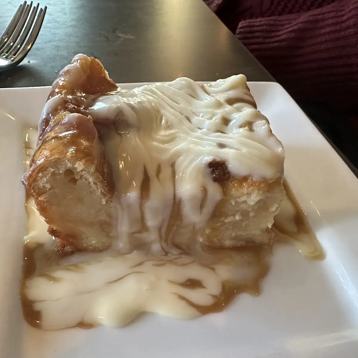 White Chocolate Bread Pudding with Caramel Sauce