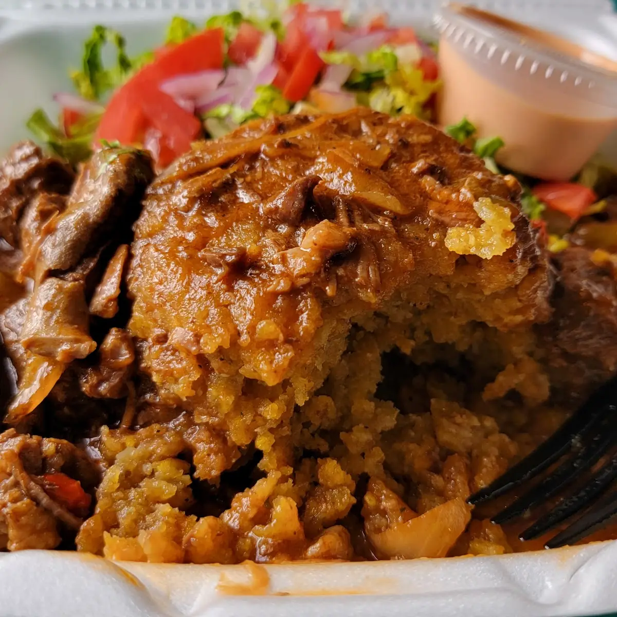Pepper Steak Mofongo