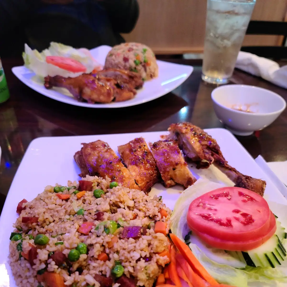 Fried Garlic Chicken with Fried Rice