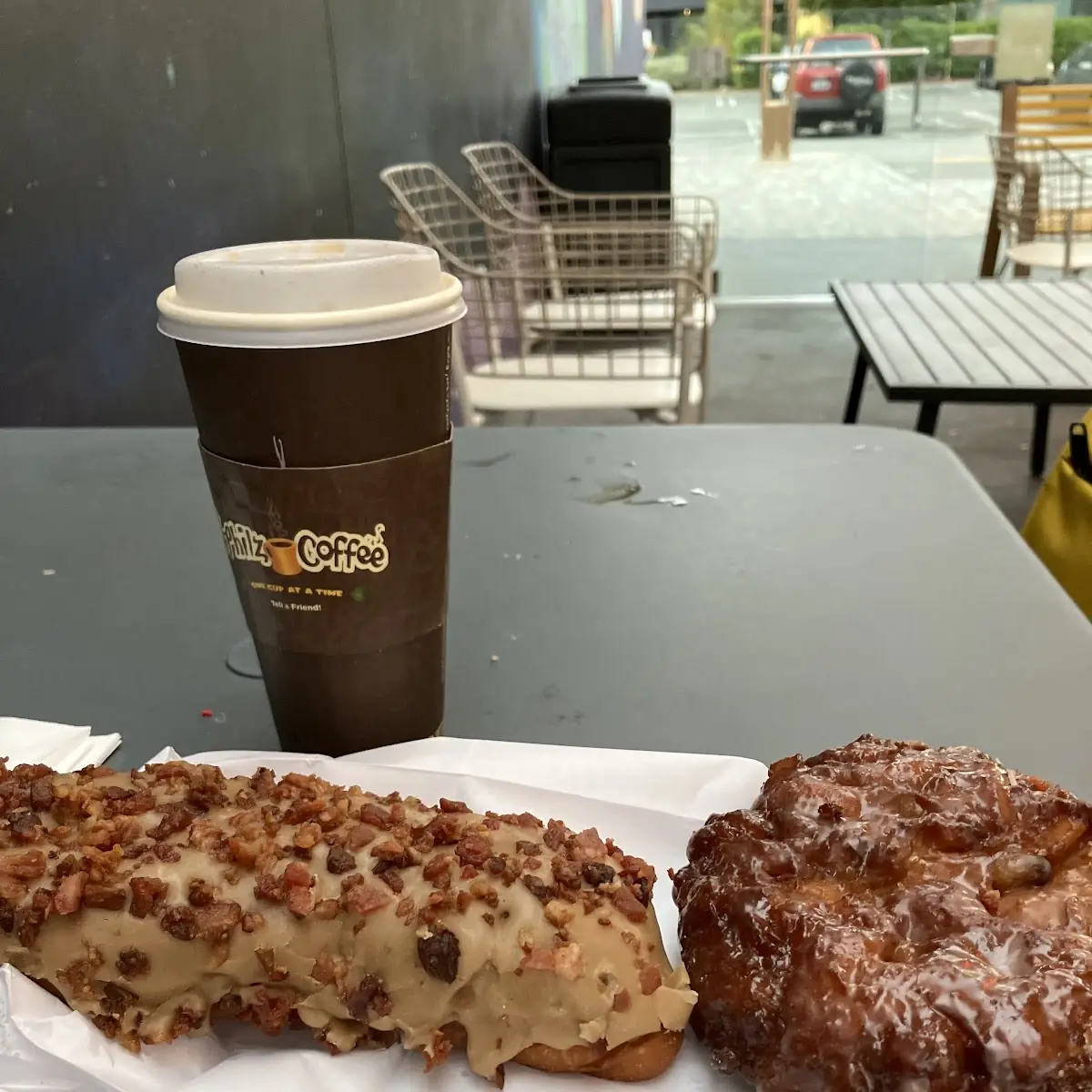 Maple Bacon Long John and Apple Fritter