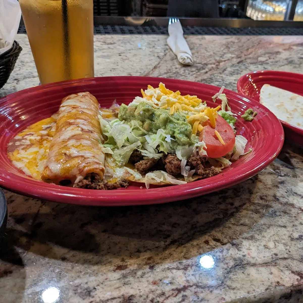 Chicken Burrito and Enchilada
