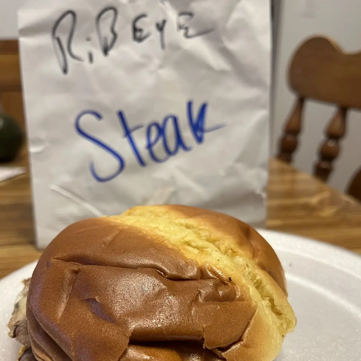 Overcooked Ribeye Steak Sandwich