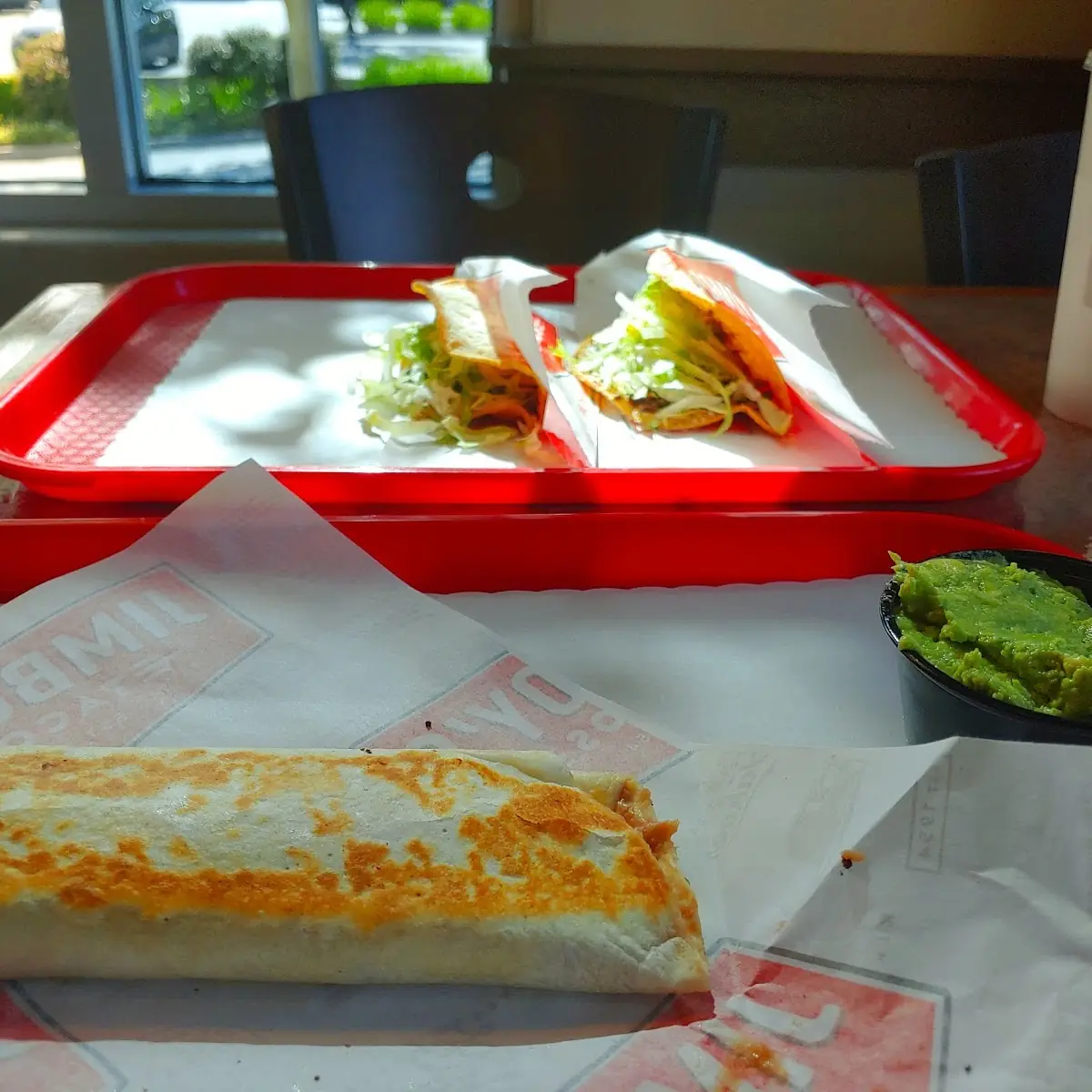 Bean Burrito and Beef Tacos