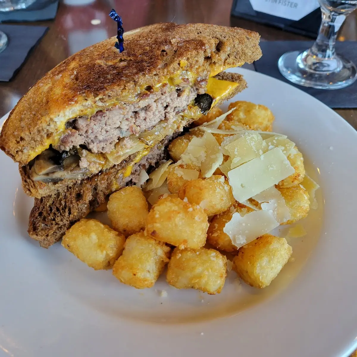 Patty Melt with Tots