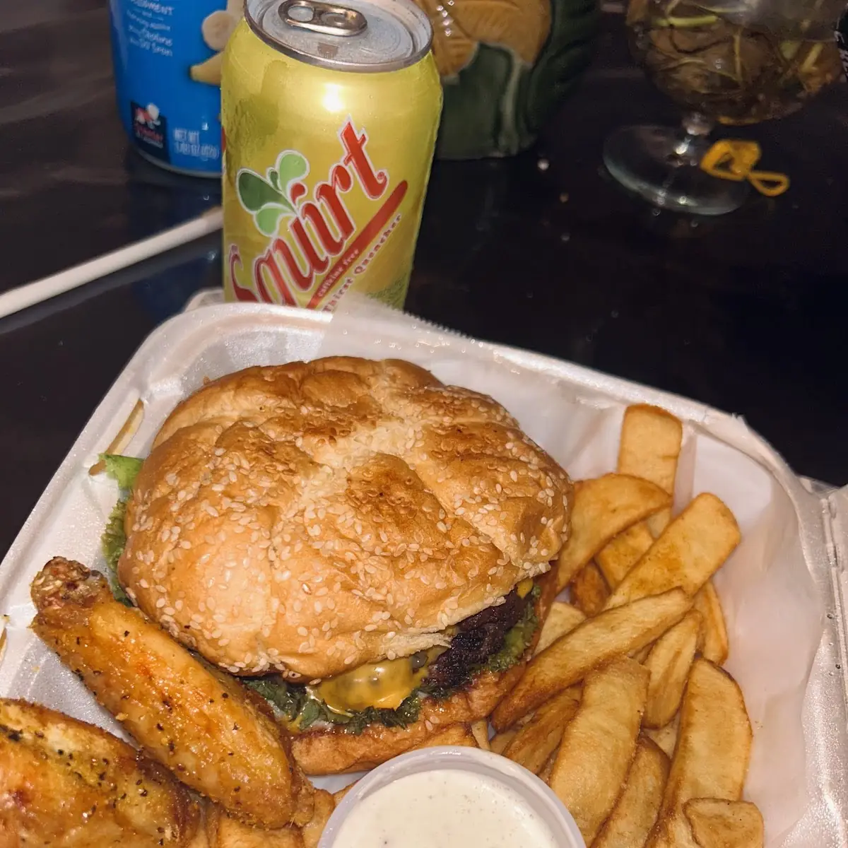Double Cheeseburger and Fries with Cheese