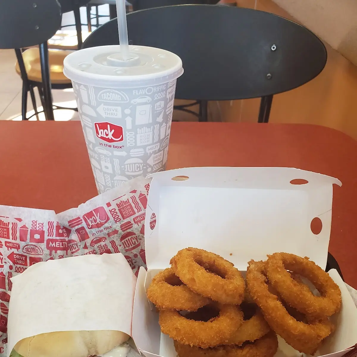 Jumbo Jack Cheeseburger Coke & Onion Ring