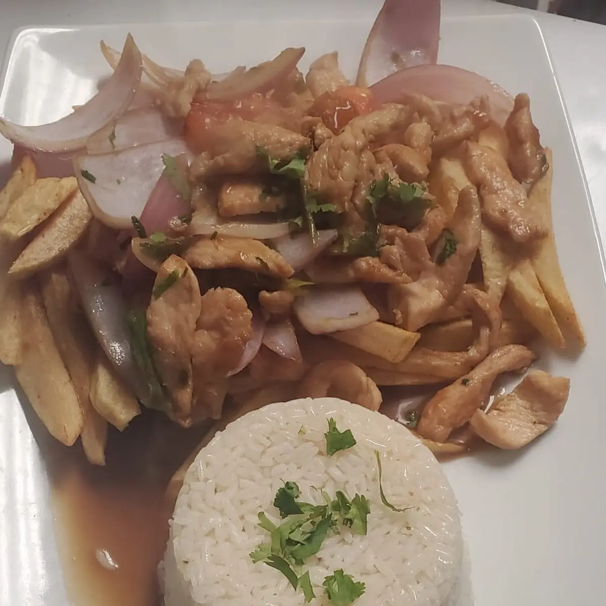 Ceviche Chanfainita and Chicken Mix