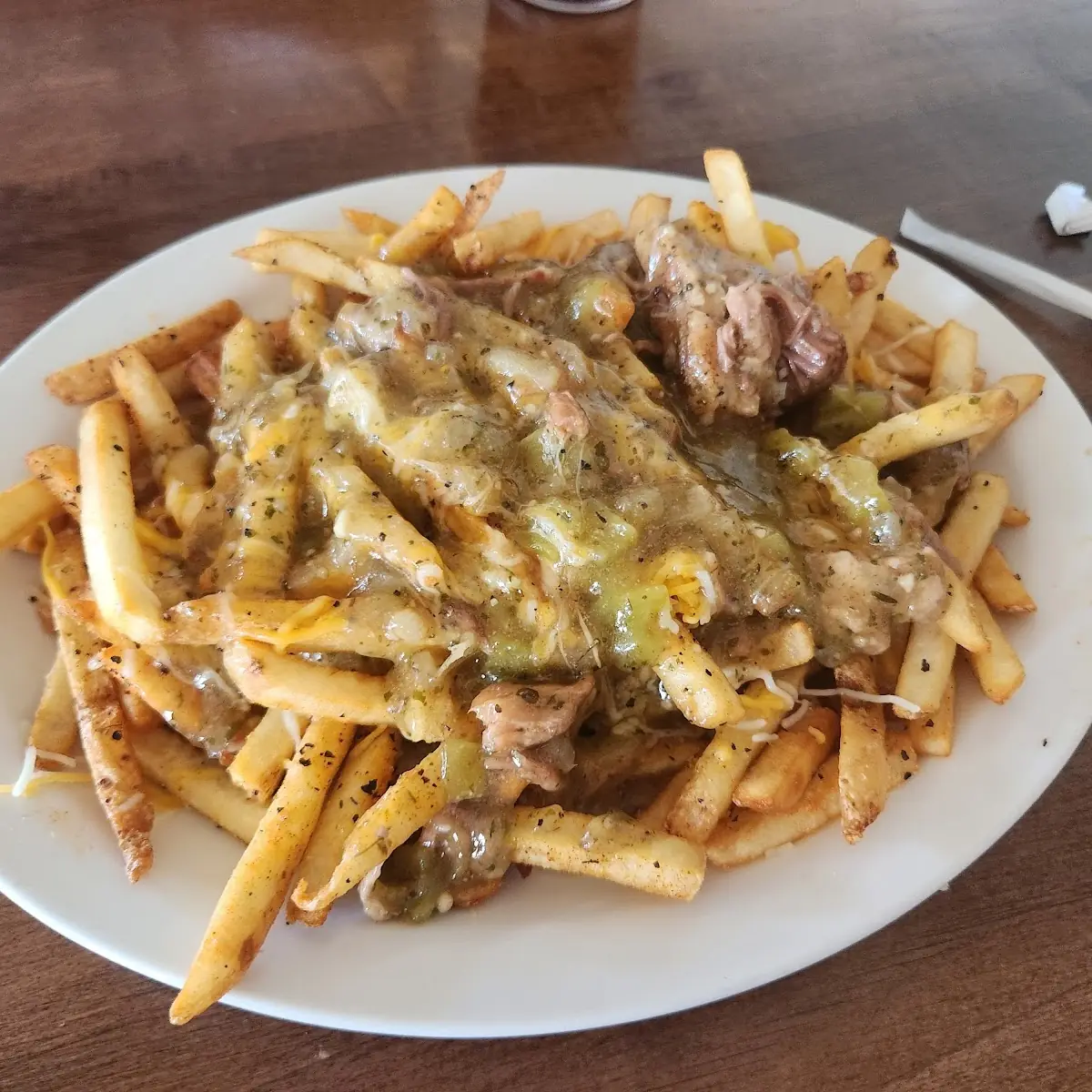 Green chl Cheese Fries