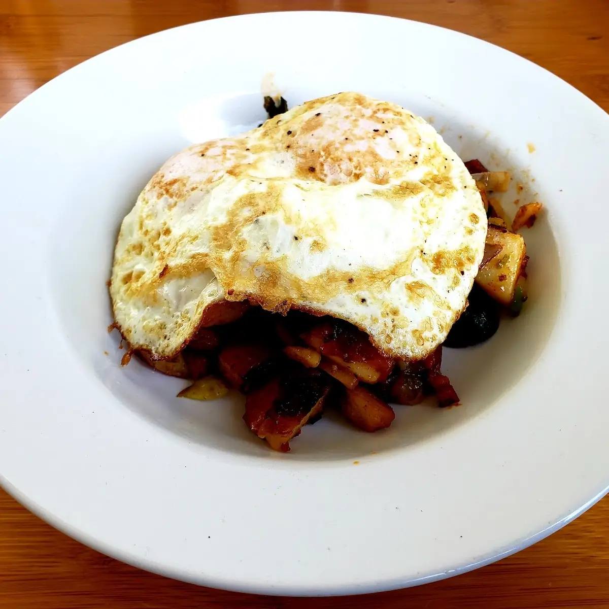 Corned Beef Hash with over Easy Eggs