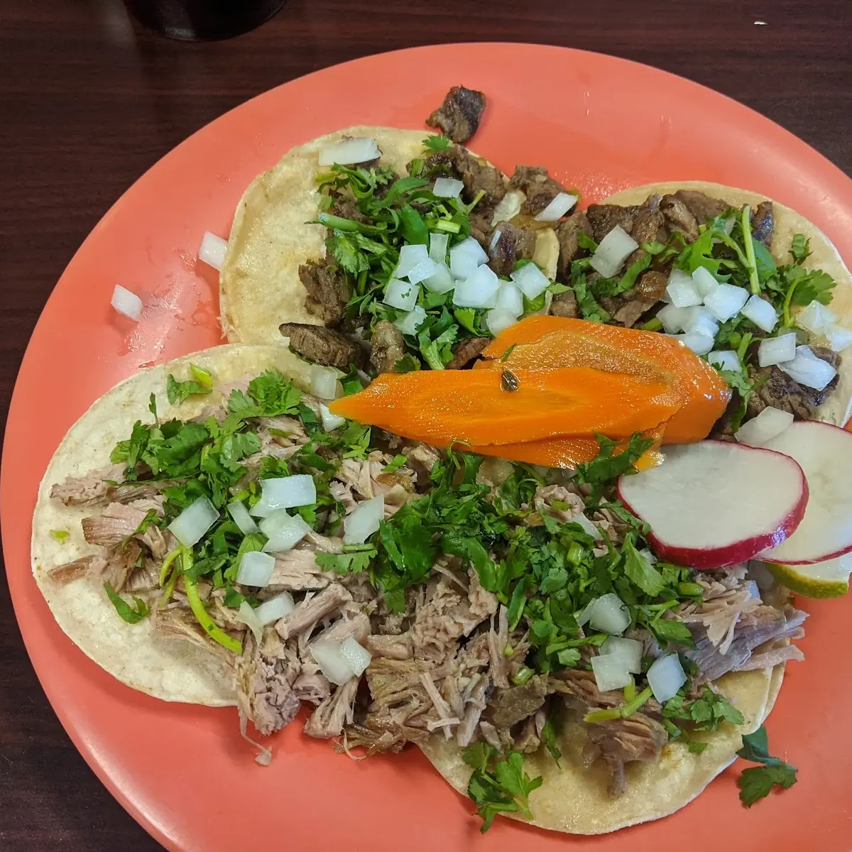 Carne Asada and Carnitas Tacos