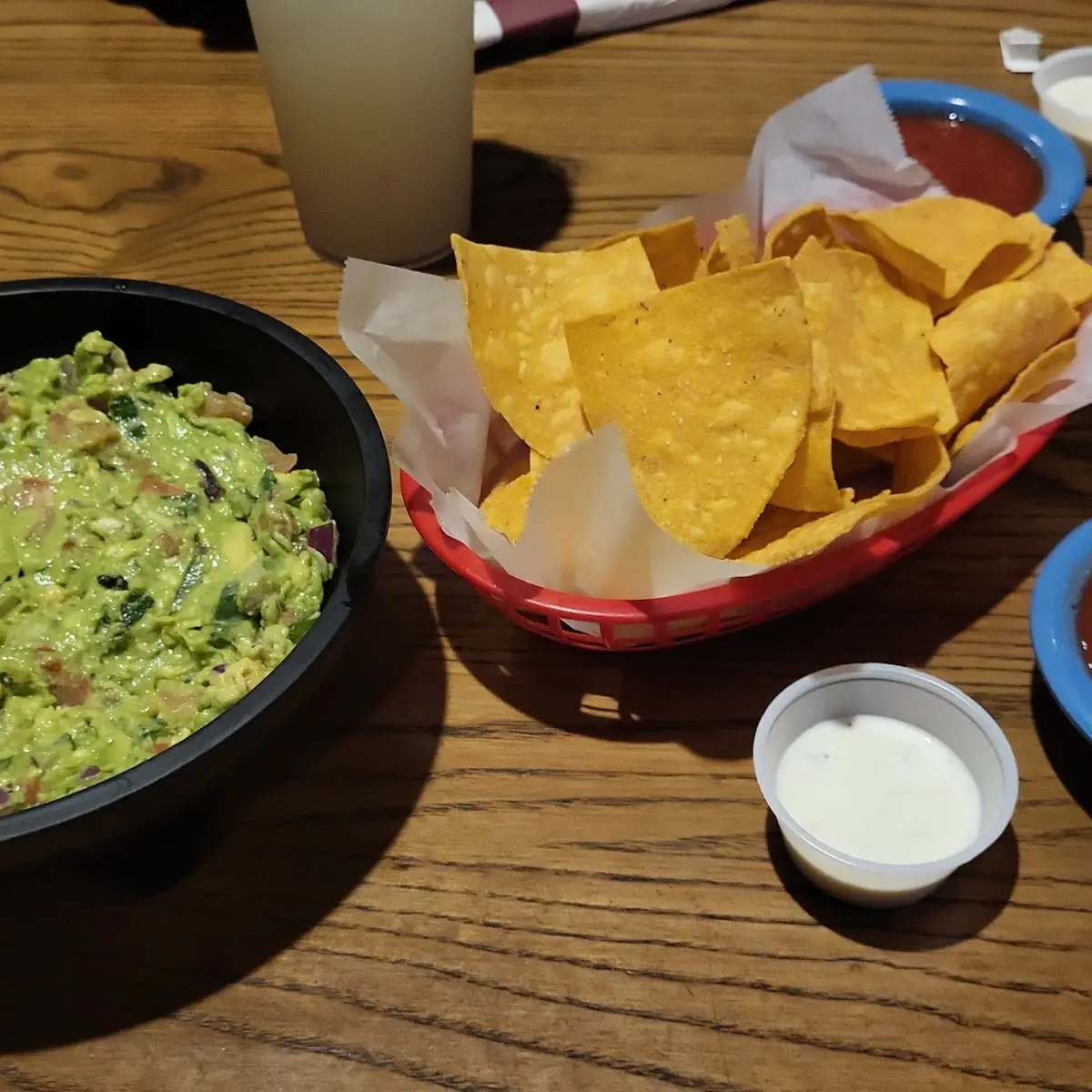 Tortilla Chips and Fresh Guacamole Dips