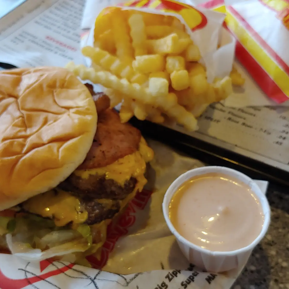 Double Cheeseburger and Fries