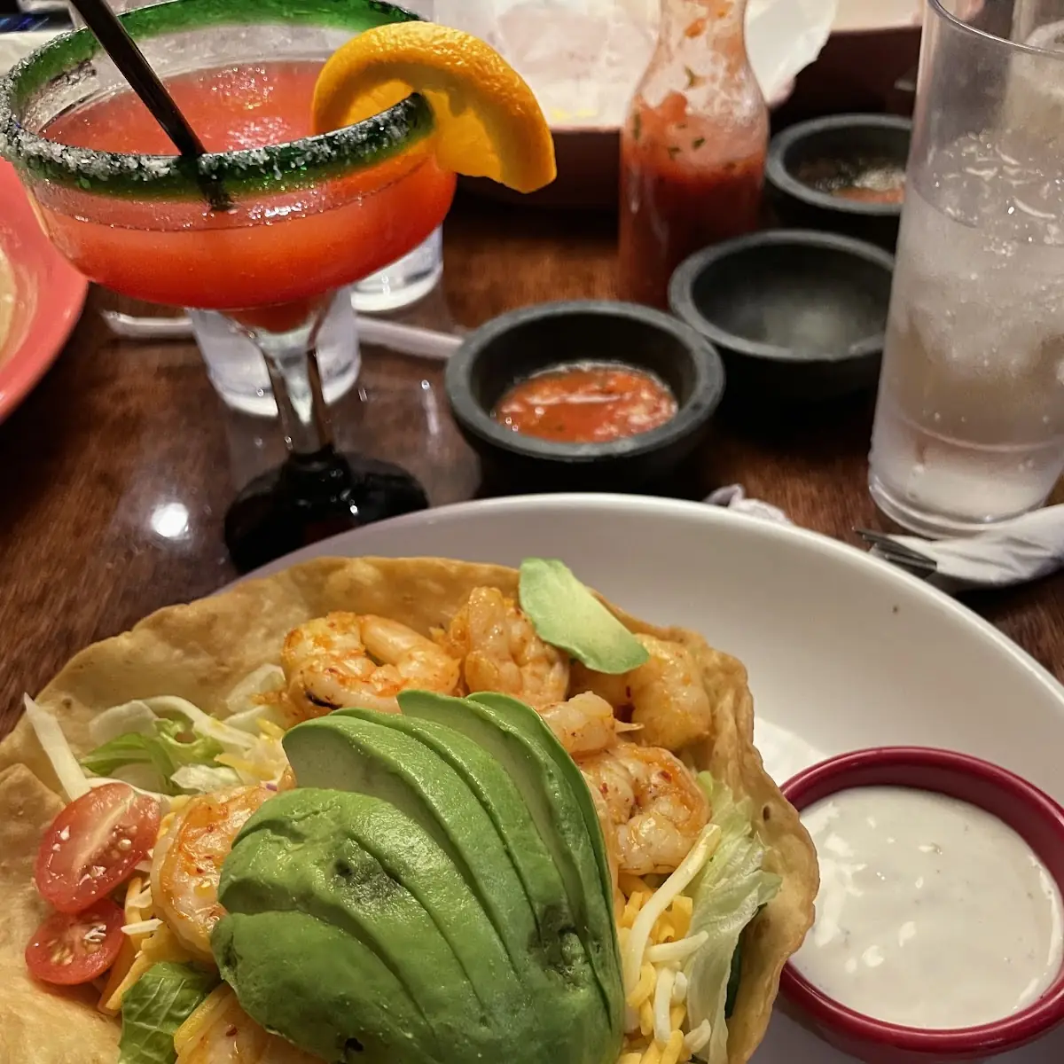 Garlic Shrimp Taco Salad