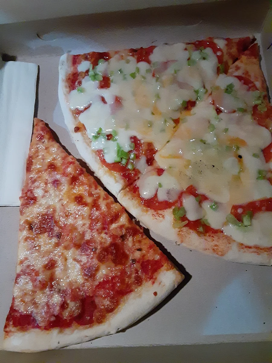Regular Cheese Slice and One Slice with Everything
