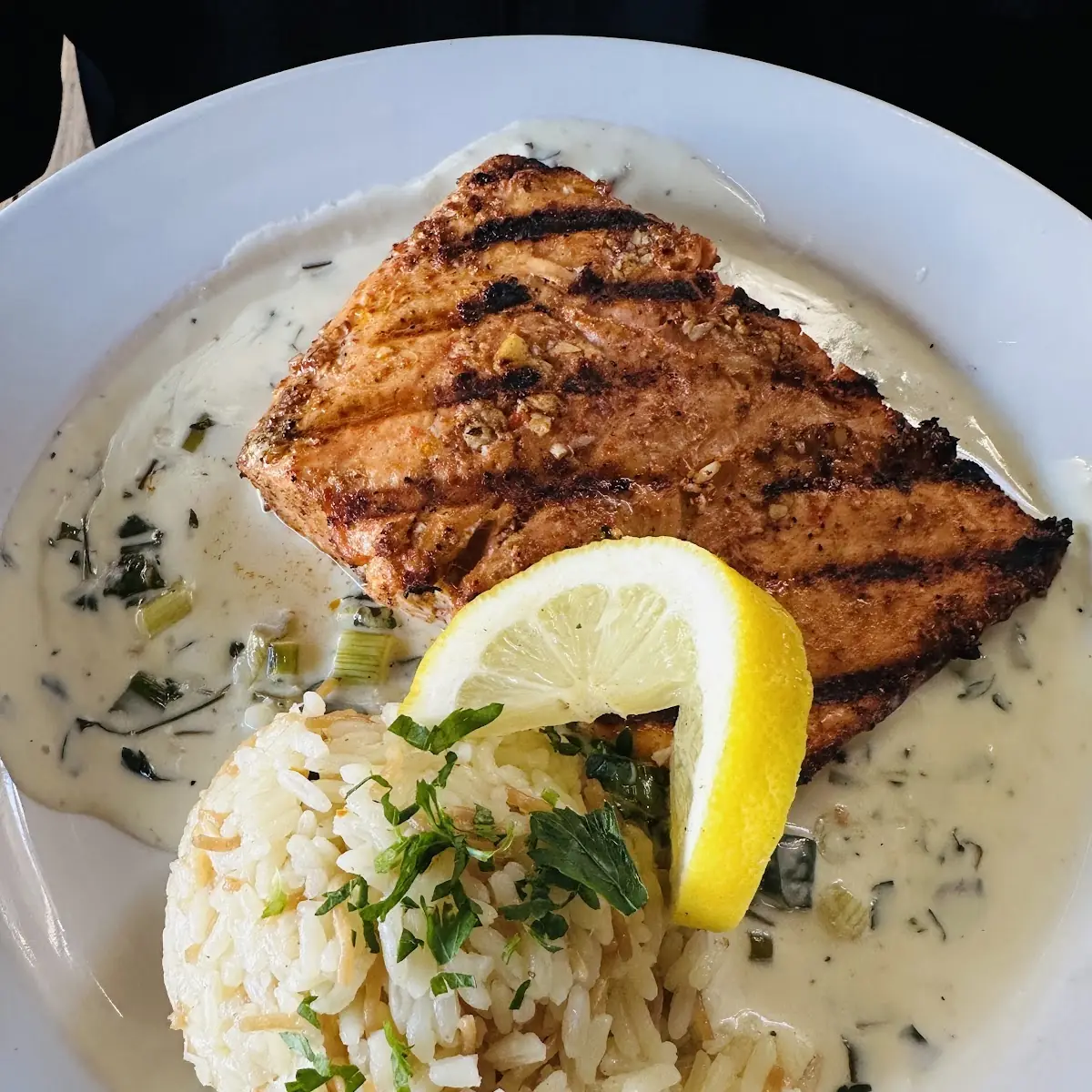 Salmon with Basil Cream