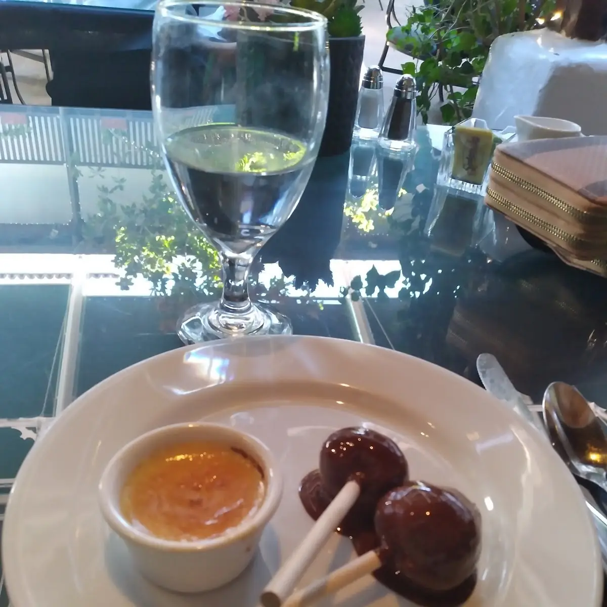 Creme Brulee and Chocolate Strawberries